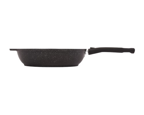 Сковорода 24/6 см с антипригарным покрытием (темный мрамор) со съемной ручкой